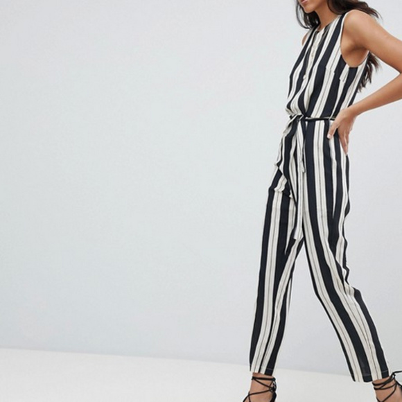 ASOS Pants - Glamorous Tall Jumpsuit With Tie Waist In Stripe